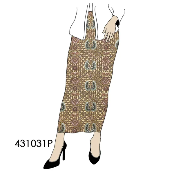 BATIK KATUN 2.5M CO GURDO PATOLA KUNING BATIK NYONYA INDO - Image 3