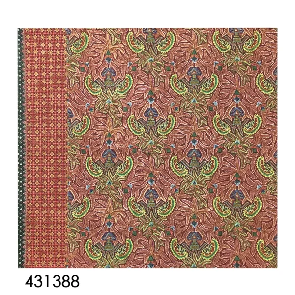 BATIK KATUN 2.5M GURDO BULU COKLAT HIJAU BATIK NYONYA INDO