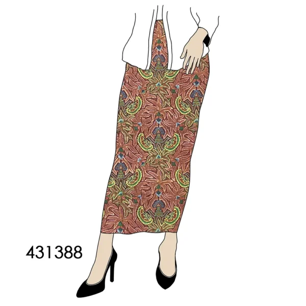 BATIK KATUN 2.5M GURDO BULU COKLAT HIJAU BATIK NYONYA INDO - Image 3