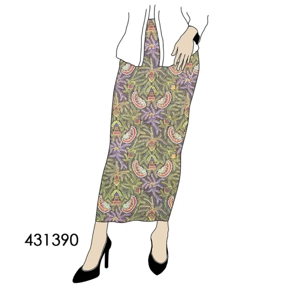 BATIK KATUN 2.5M GURDO BULU HIJAU BATIK NYONYA INDO - Image 3
