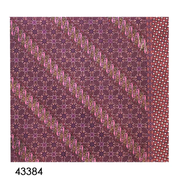 BATIK KATUN 2.5M PARANG SELING KAWUNG UNGU BATIK NYONYA INDO