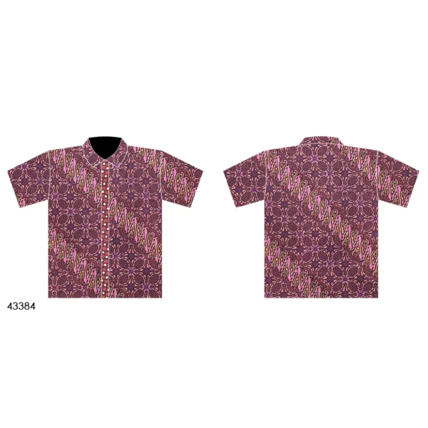 BATIK KATUN 2.5M PARANG SELING KAWUNG UNGU BATIK NYONYA INDO - Image 2