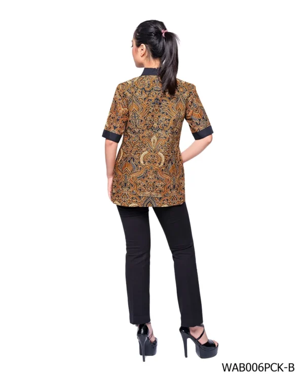 BATIK BLOUSE KATUN MOTIF PISANG BALI COKLAT LIMITED MISSELLE - Image 4