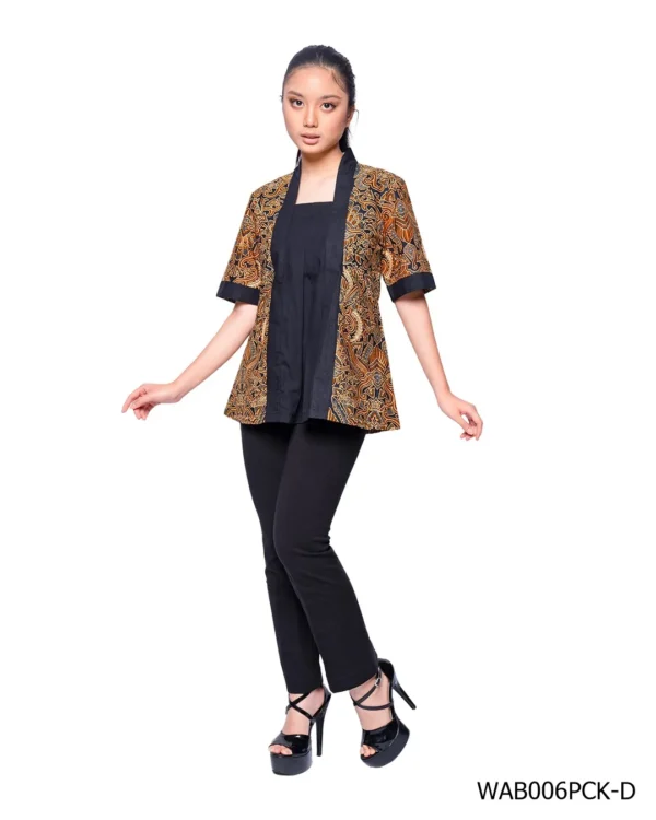 BATIK BLOUSE KATUN MOTIF PISANG BALI COKLAT LIMITED MISSELLE - Image 2