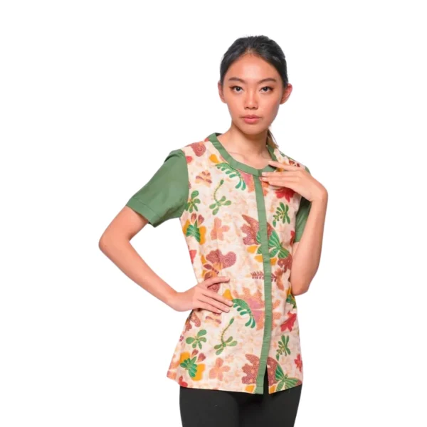 BATIK BLOUSE KATUN MOTIF TABURAN KUPU WARNA PINK, UNGU BIRU, KUNING, HIJAU, UNGU MERAH LIMITED MISSELLE - Image 4