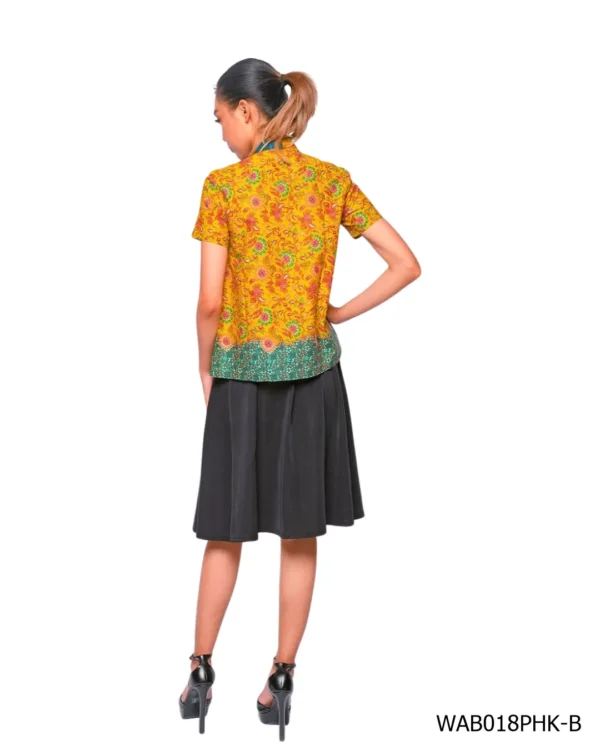 BATIK BLOUSE KATUN MOTIF LAR-LARAN KEMBANG BULAT KOMBINASI HIJAU KUNING LIMITED MISSELE - Image 4