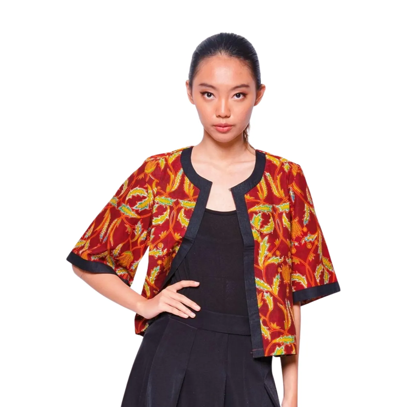 BATIK OUTER LUNG DAUN HIJAU HITAM, HIJAU MAROON, KUNING HIJAU, LIMITED MISSELLE - Image 2