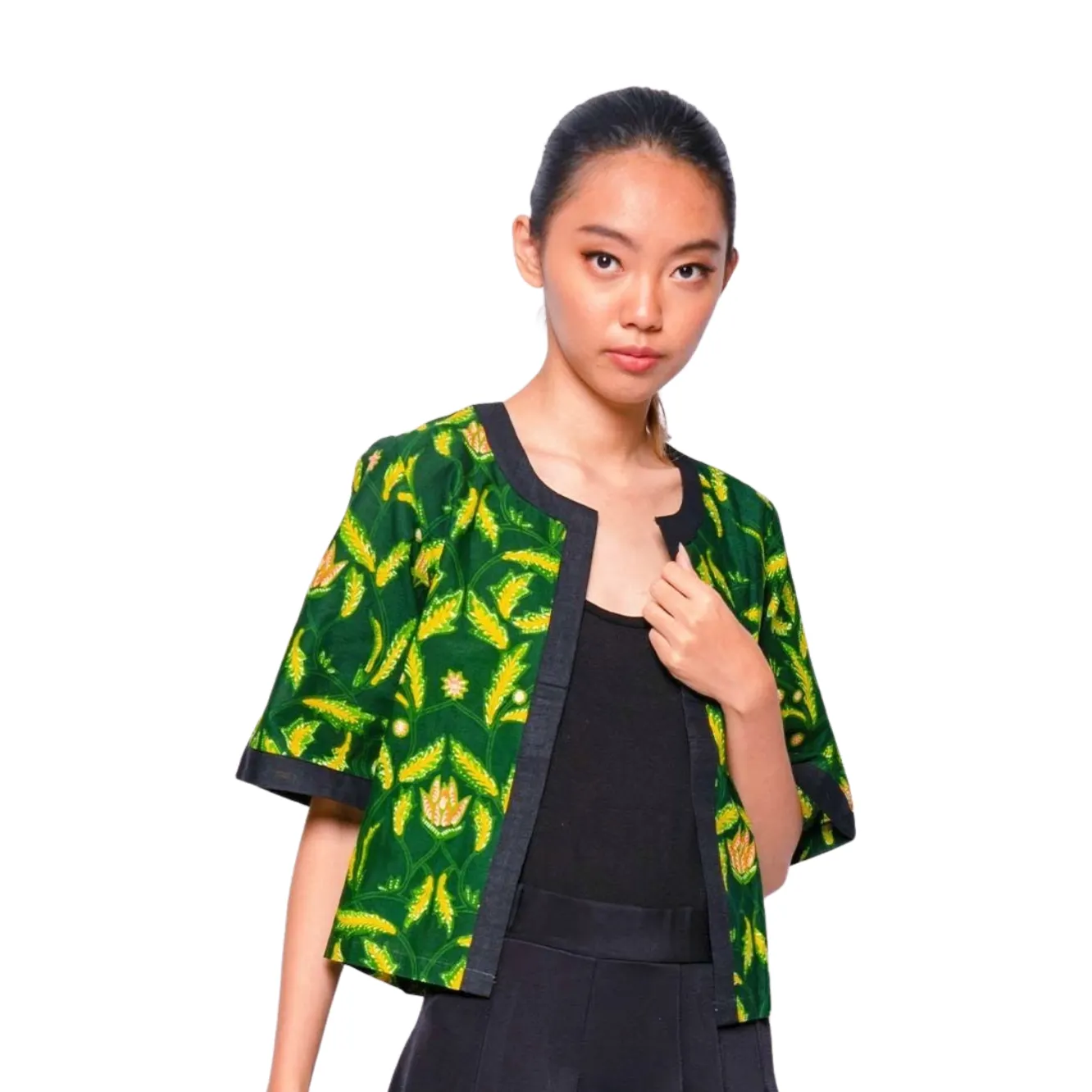 BATIK OUTER LUNG DAUN HIJAU HITAM, HIJAU MAROON, KUNING HIJAU, LIMITED MISSELLE - Image 3